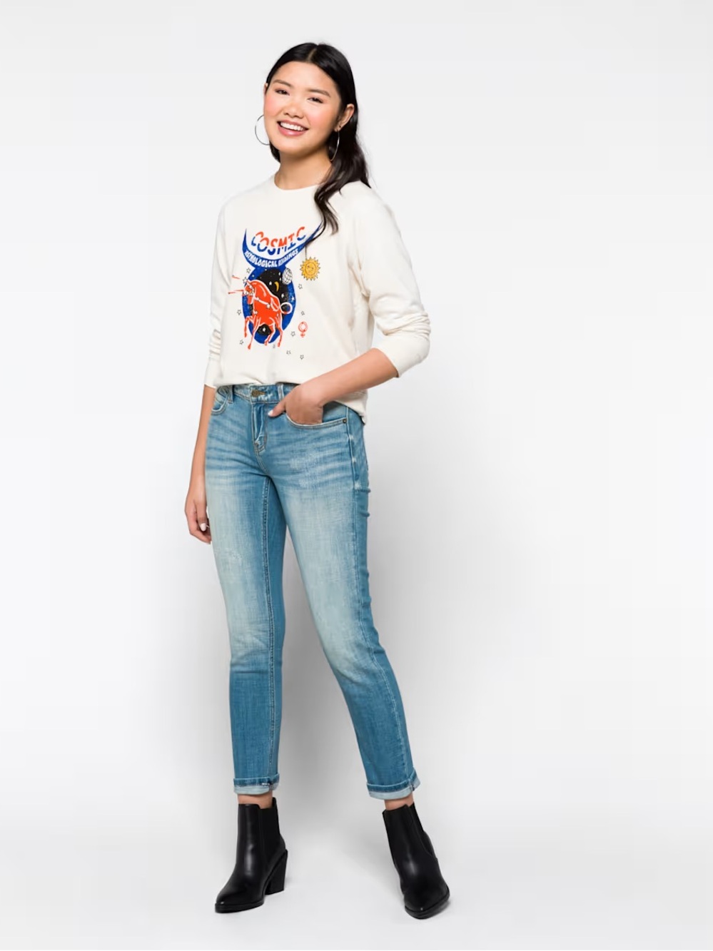 Cosmic Blue Love Adrianne Boyfriend Distressed Jean 4 Petite